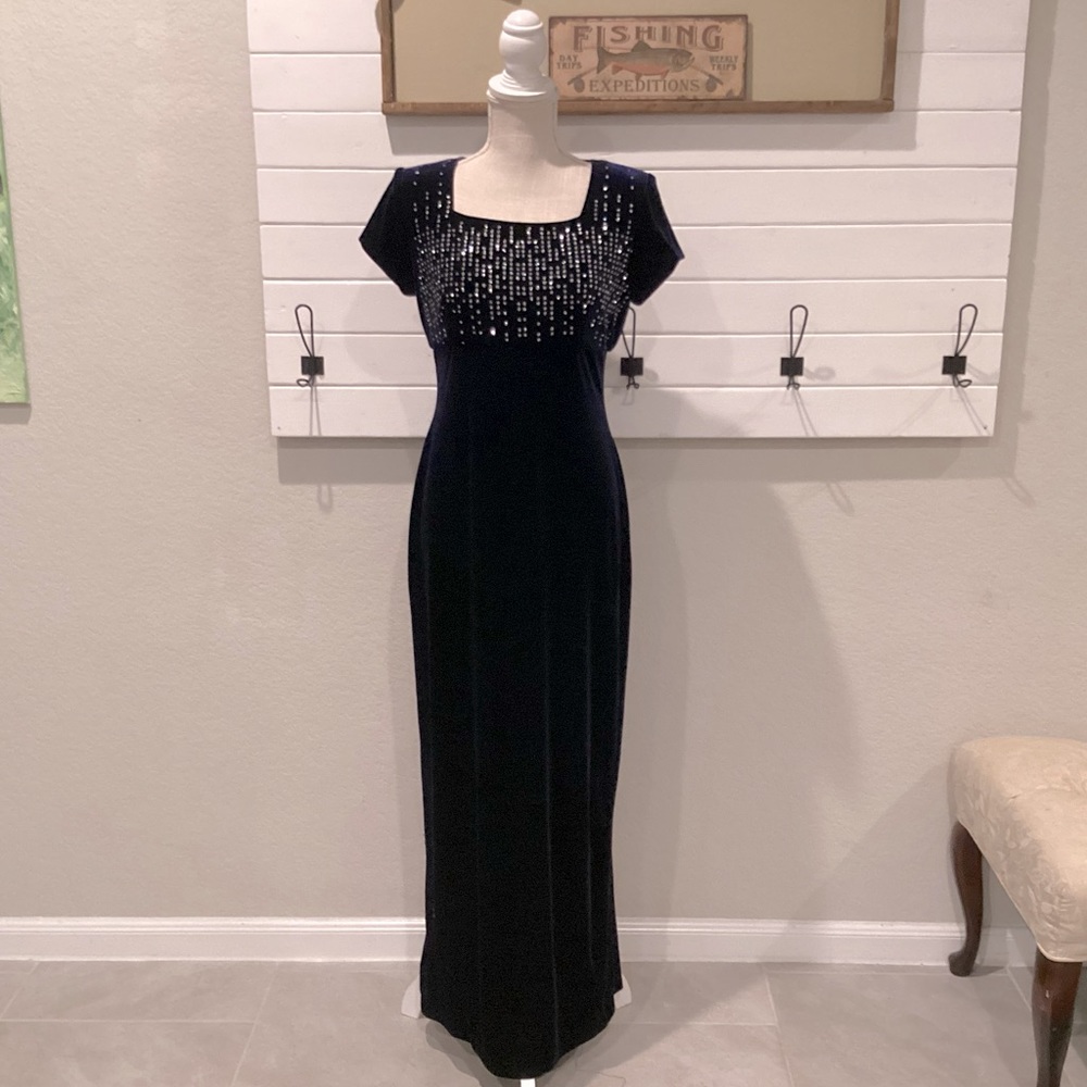 Rhapsody Black Velvet Maxi Dress